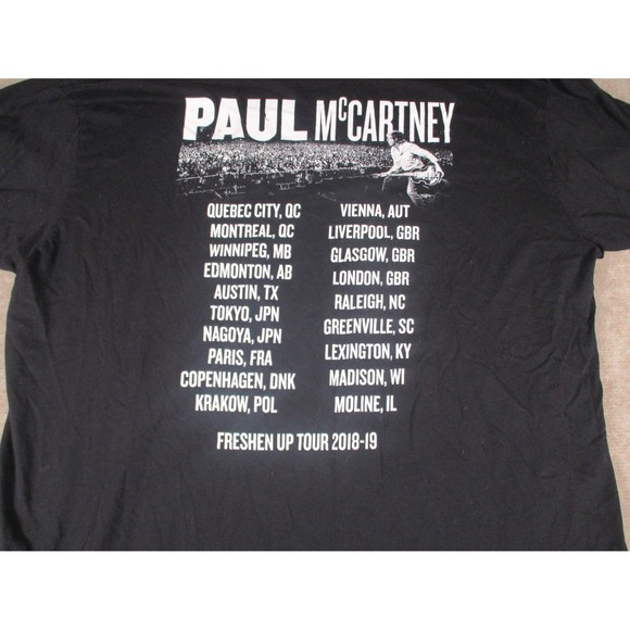Paul McCartney Freshen Up Tour 2018-19 Black T Shirt Sz 3XL - Picture 4 of 7